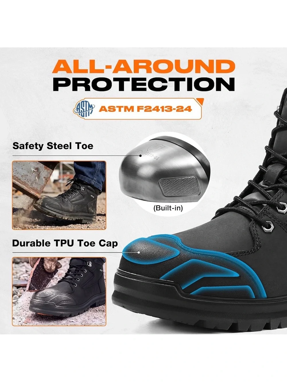 Men's steel-toe work boots